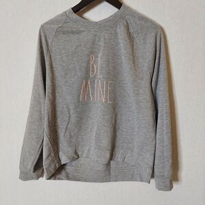 Rae Dunn Be Mine Gray‎ long sleeve  Valentines Sweatshirt pullover